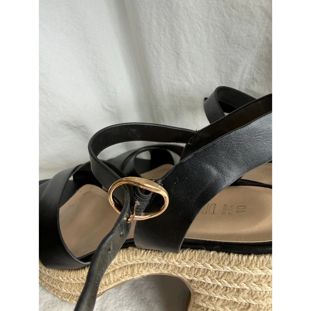 Dream Pairs Black Espadrille Platform Sandals Chunky Block Heel Womens 10